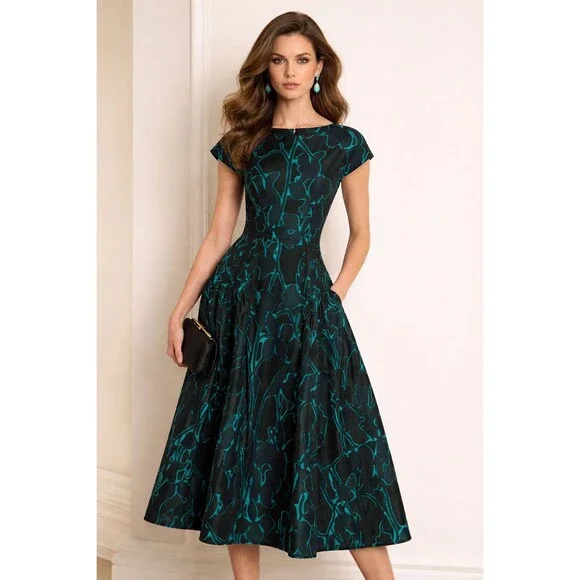 chinese dress ladies Carolina Herrera Spaghetti Strap A-Line Dress – Glasscock Boutique main image 1